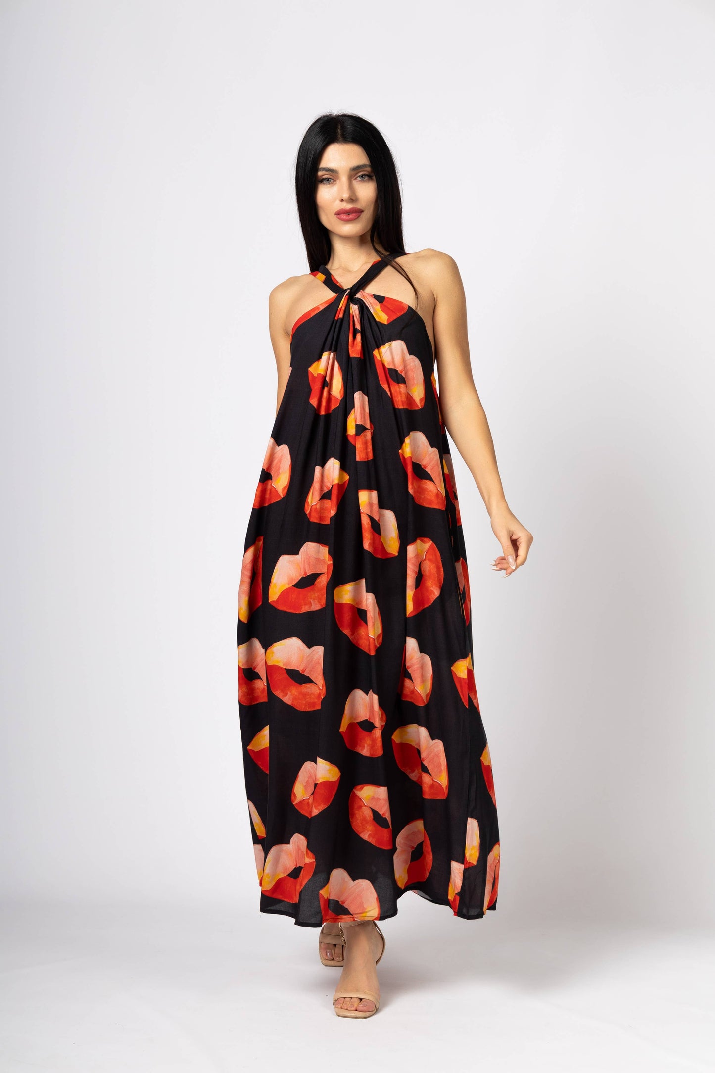 FG-442 Front X-Strap Open-Back Summer Dress