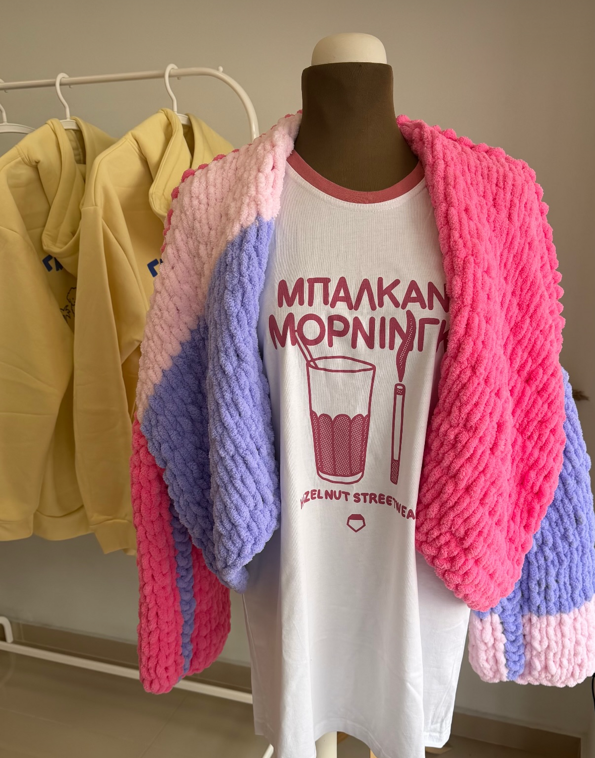 HUGGY Pink Crop Cardigan