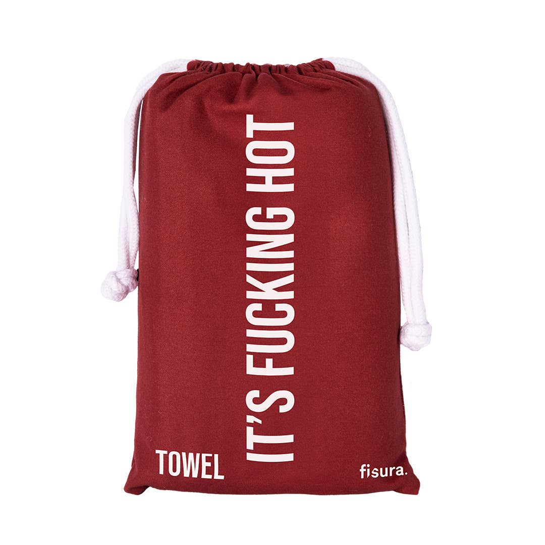 Beach Towel "It's Fucking Hot" Red
