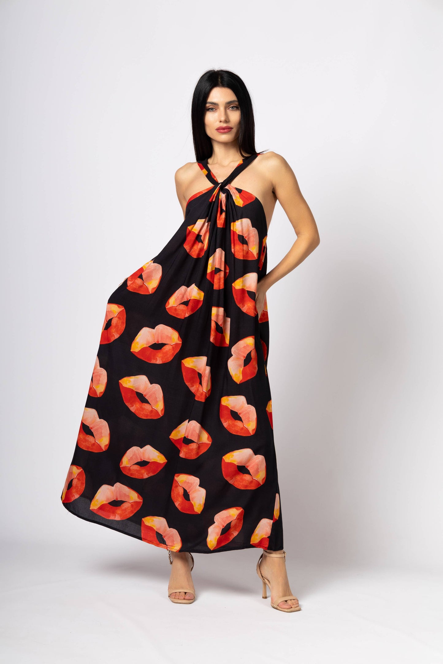 FG-442  Front X-Strap Open-Back Summer Dress