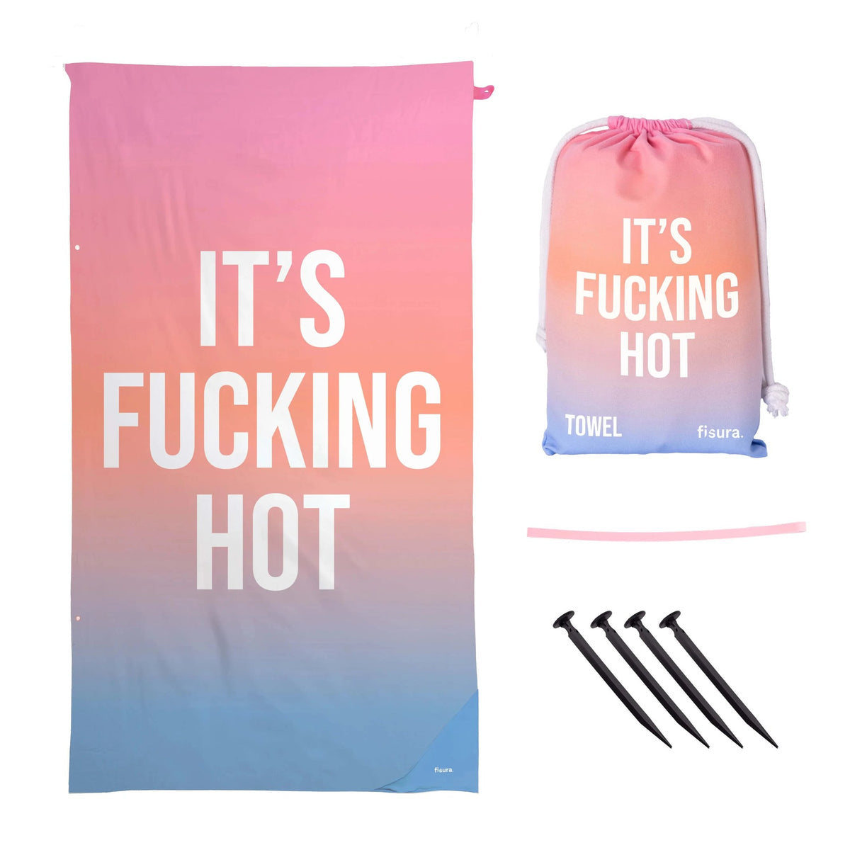 Beach Towel "it’s f*cking hot” 🌈