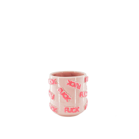 Pot - 'FUCK' - Ceramics  - Pink  - 11x11x11,5cm