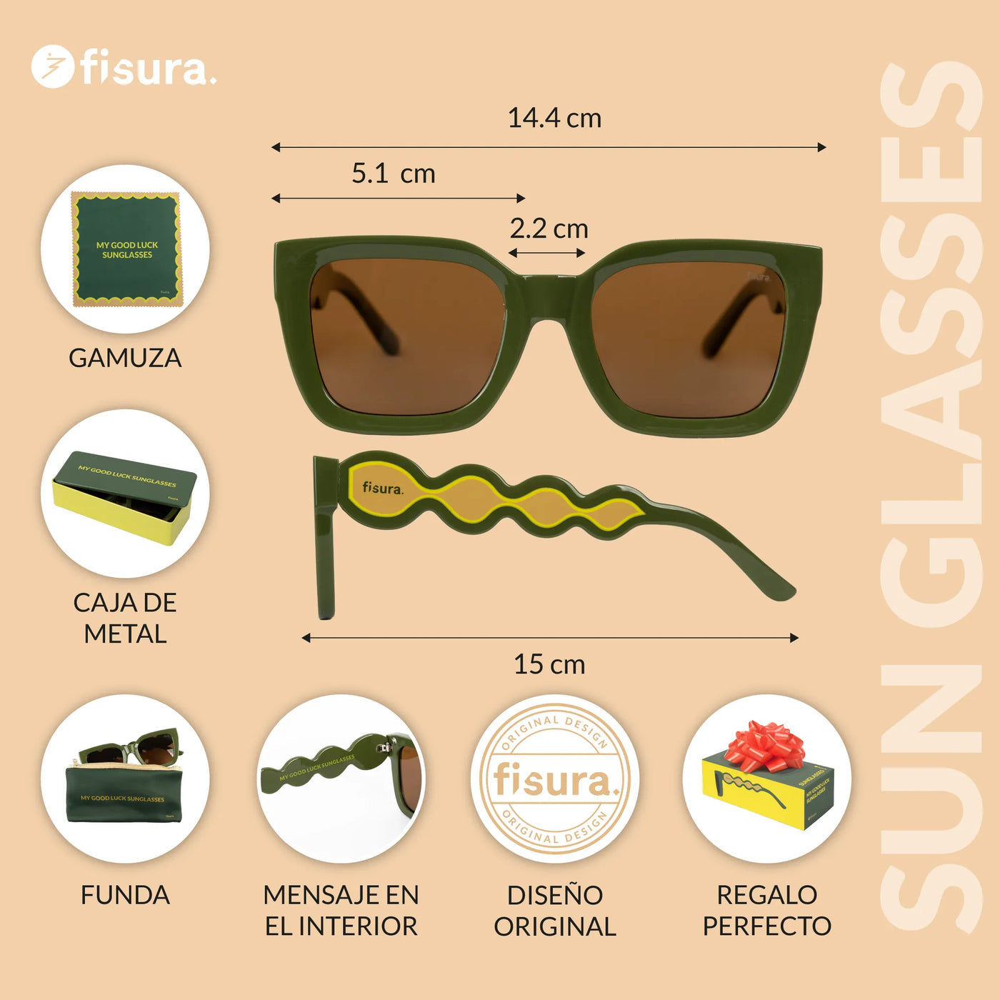 Sunglasses “good luck “