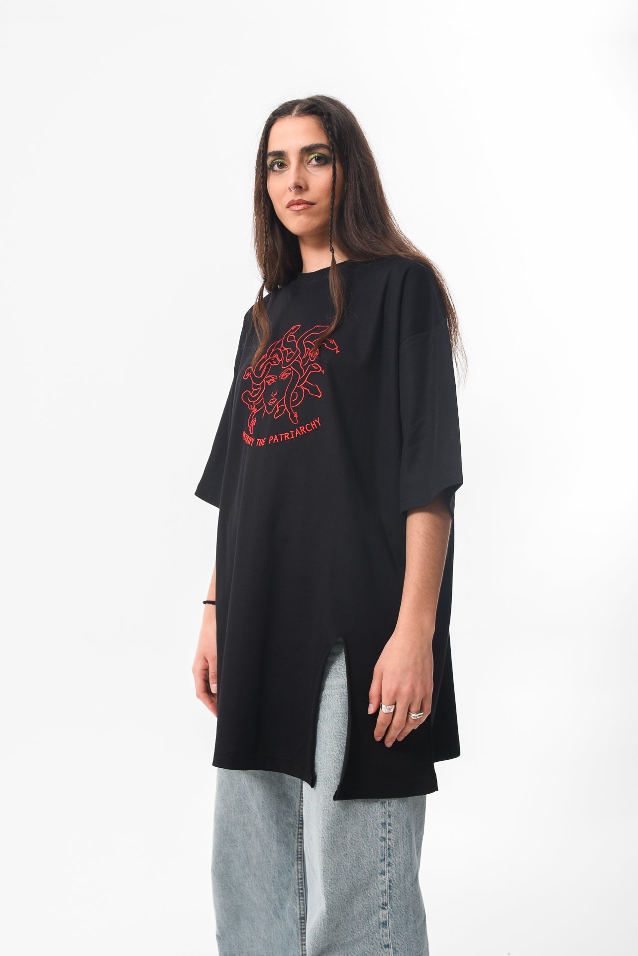 Petrify the Patriarchy - Black Slit Tshirt
