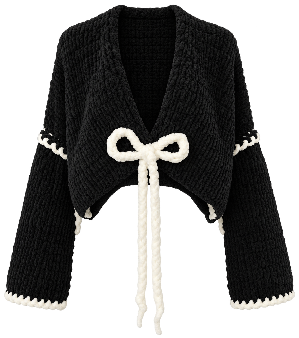 HUGGY Black Crop Cardigan