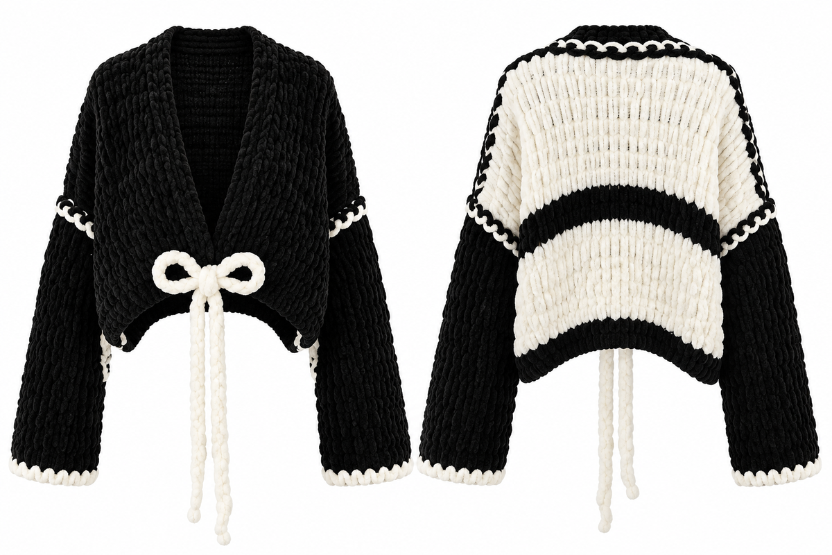 HUGGY Black Crop Cardigan