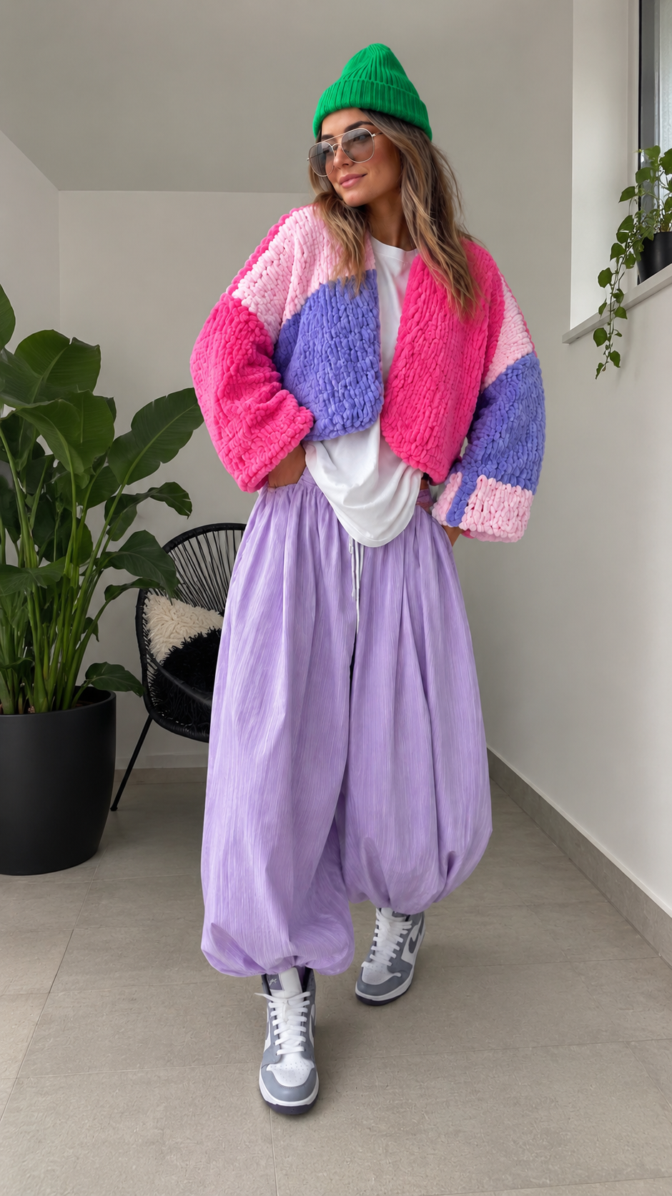 HUGGY Pink Crop Cardigan