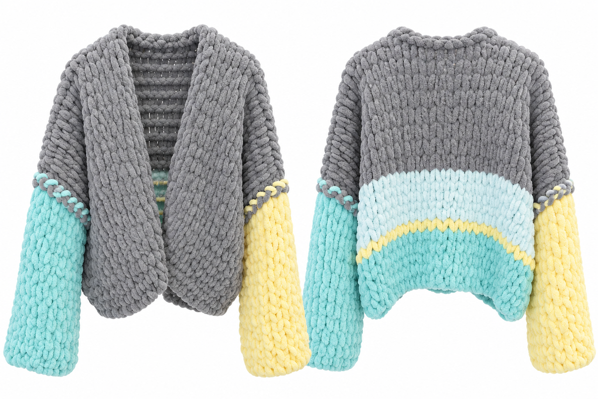 HUGGY Light Grey Crop Cardigan