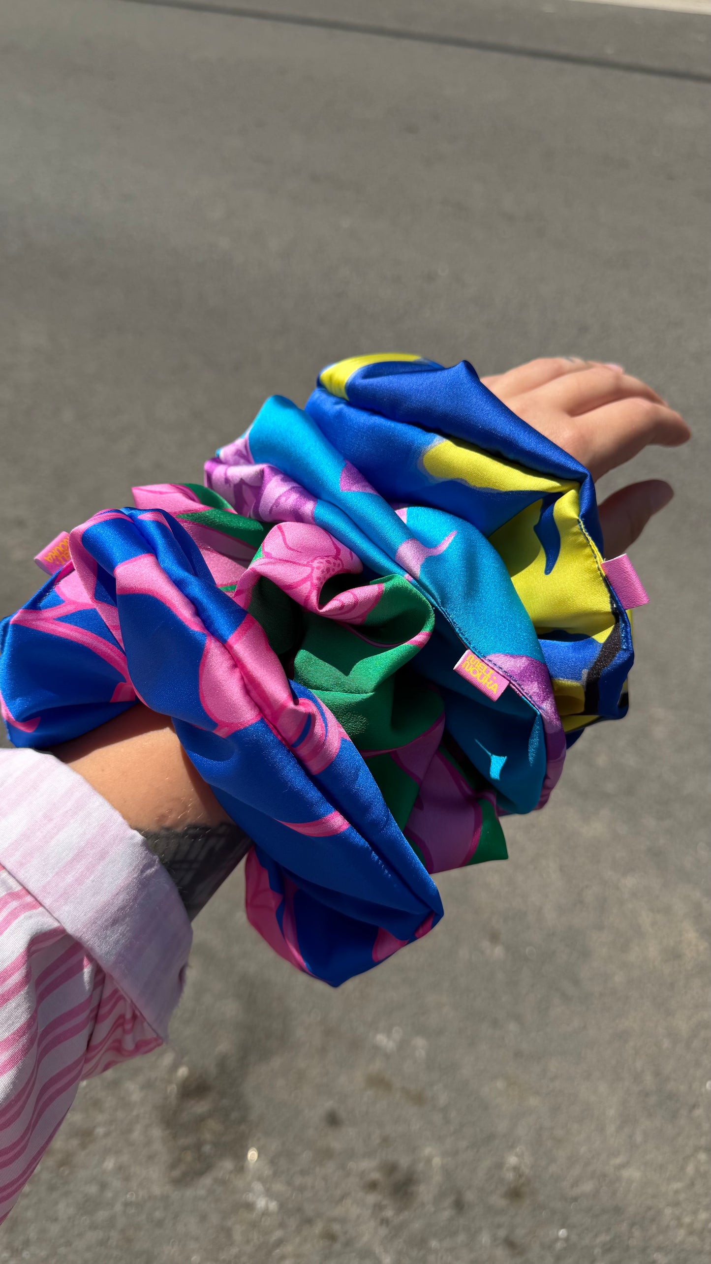 Satin Flowers Scrunchies
