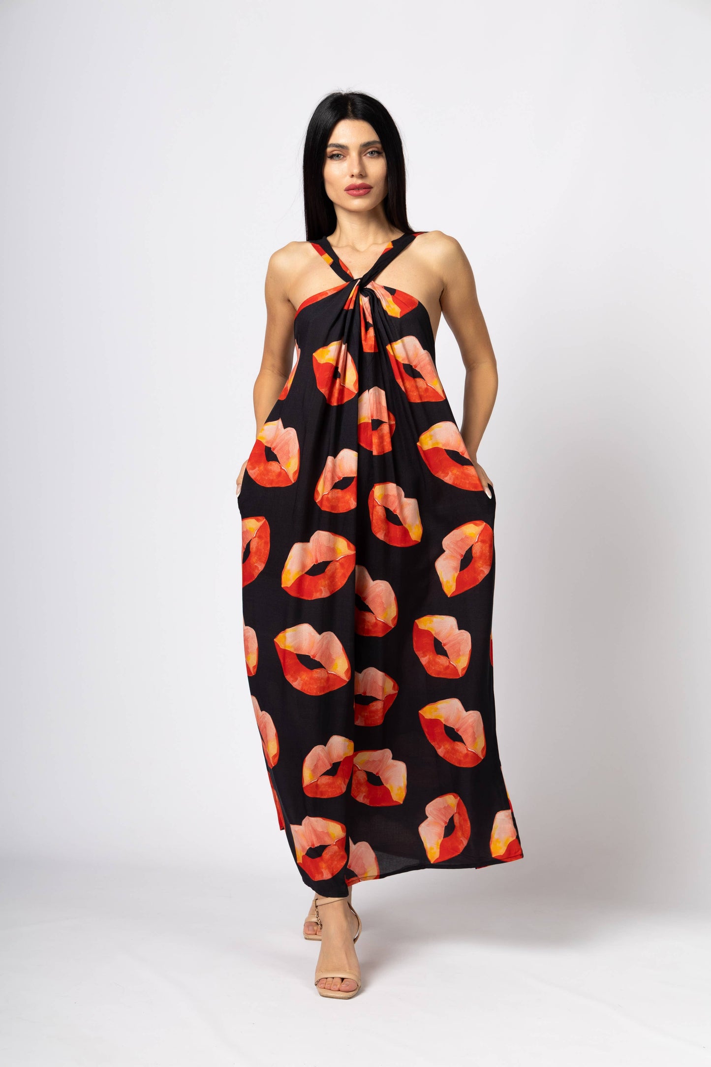 FG-442  Front X-Strap Open-Back Summer Dress