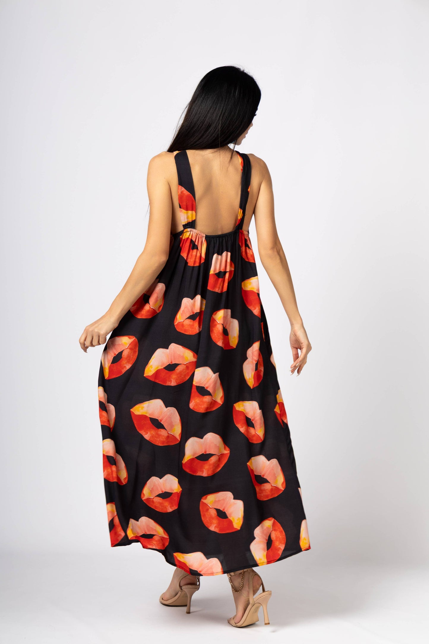 FG-442  Front X-Strap Open-Back Summer Dress